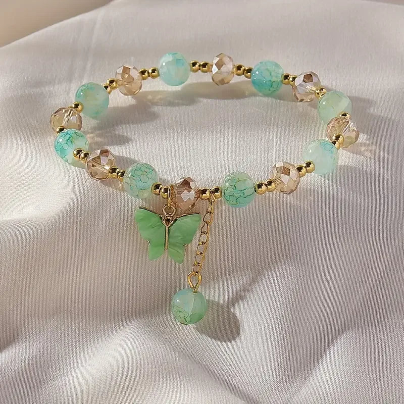 Schönes Schmetterling Perlen dehnbares Armband
