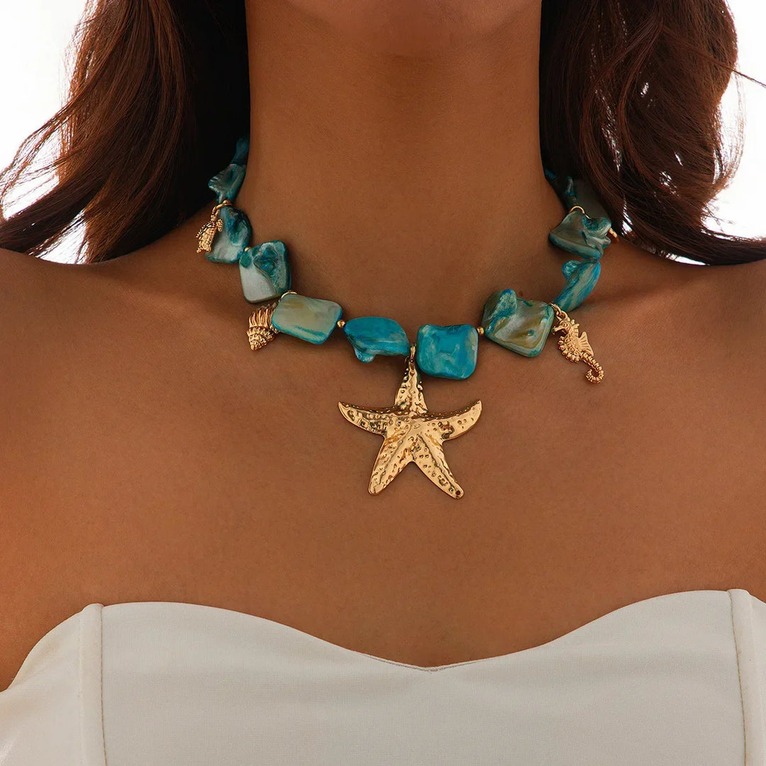 Ozeanträume blaue Halskette