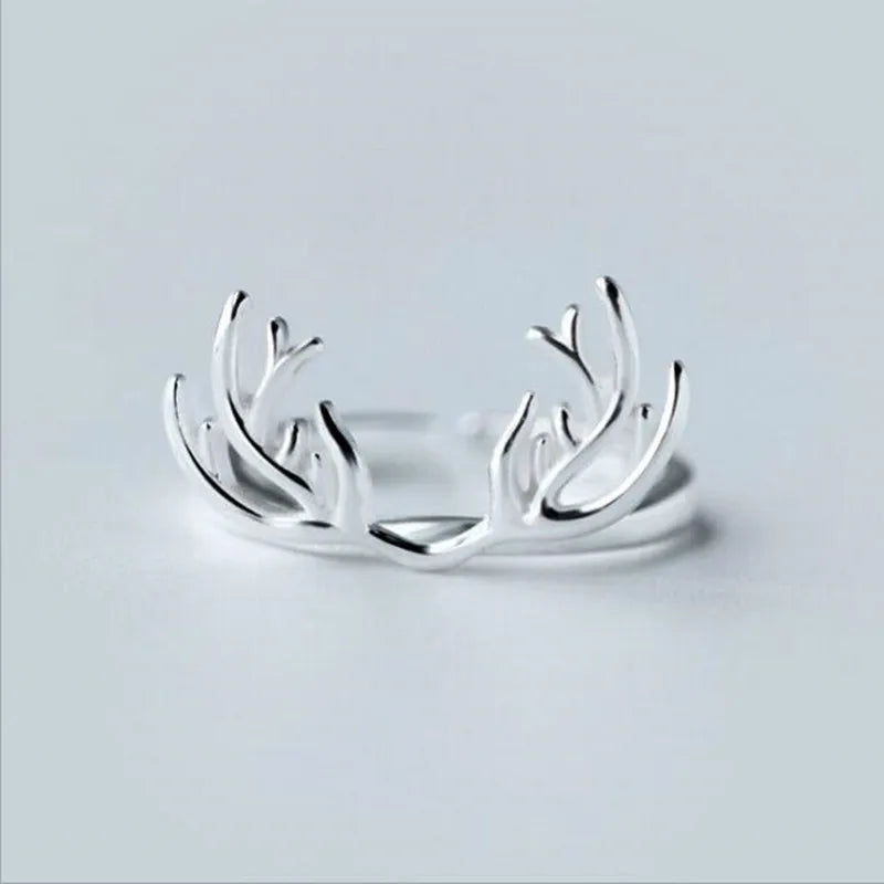 Geweih Ring in Sterlingsilber