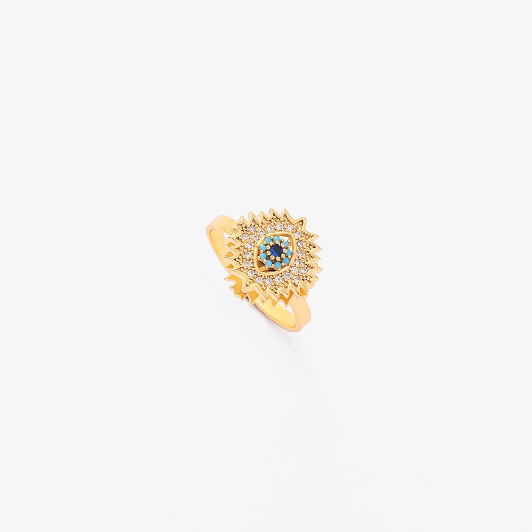 Saphir Sonnenstrahl Drehring | Gold