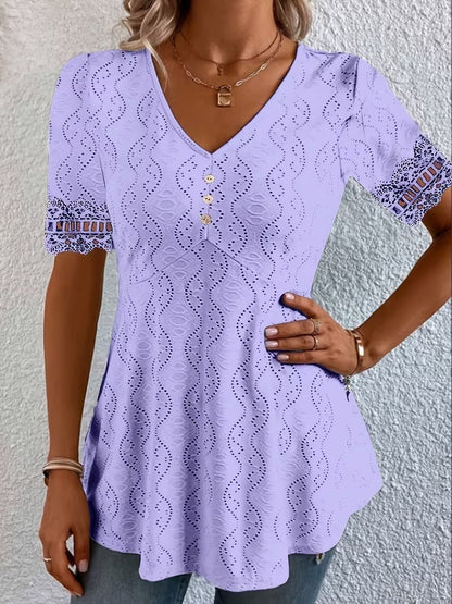 Bluse mit V-Ausschnitt in Weiss - Ansicht 2