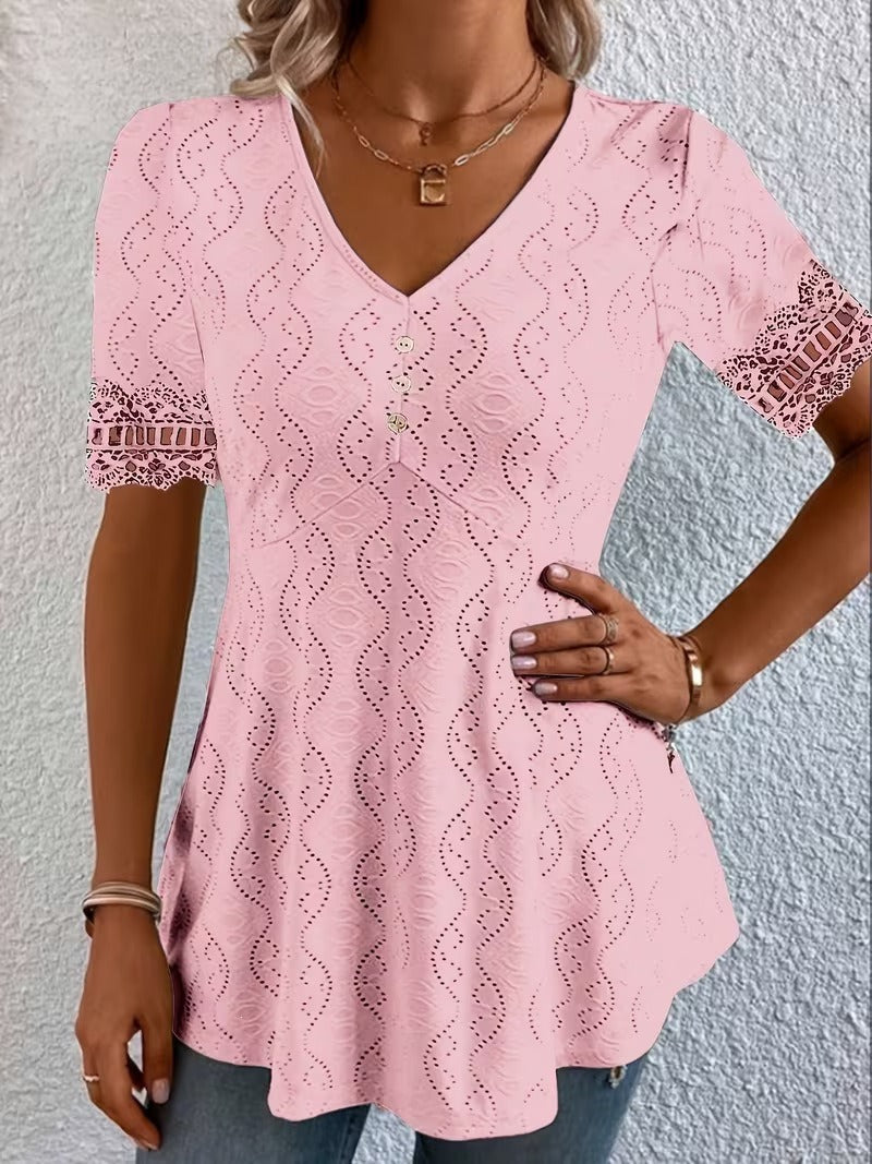 Bluse mit V-Ausschnitt in Weiss - Ansicht 4