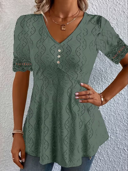 Bluse mit V-Ausschnitt in Weiss - Ansicht 5