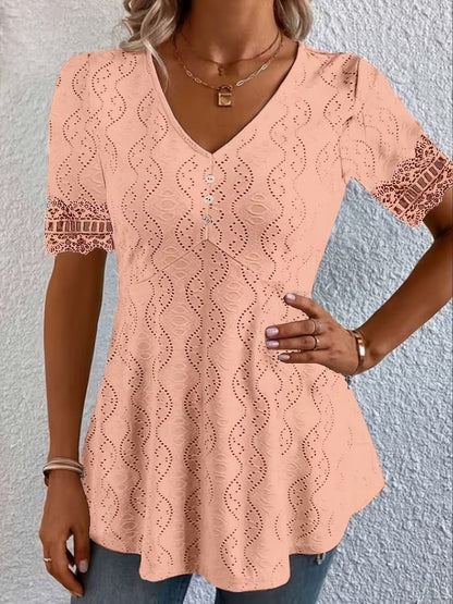 Bluse mit V-Ausschnitt in Weiss - Ansicht 6