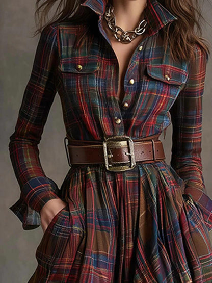 Hemdblusenkleid mit Bindegürtel und Taschen - Ansicht 2