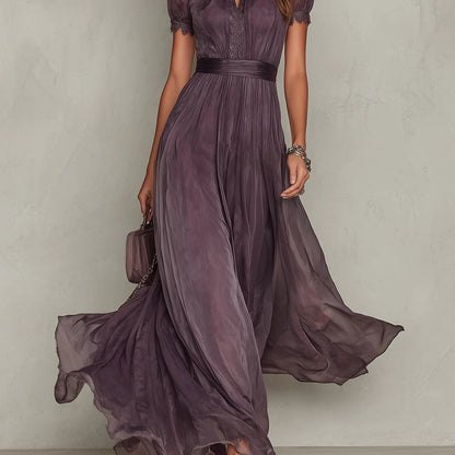 Maxikleid aus Chiffon mit Spitzendetails - Ansicht 4