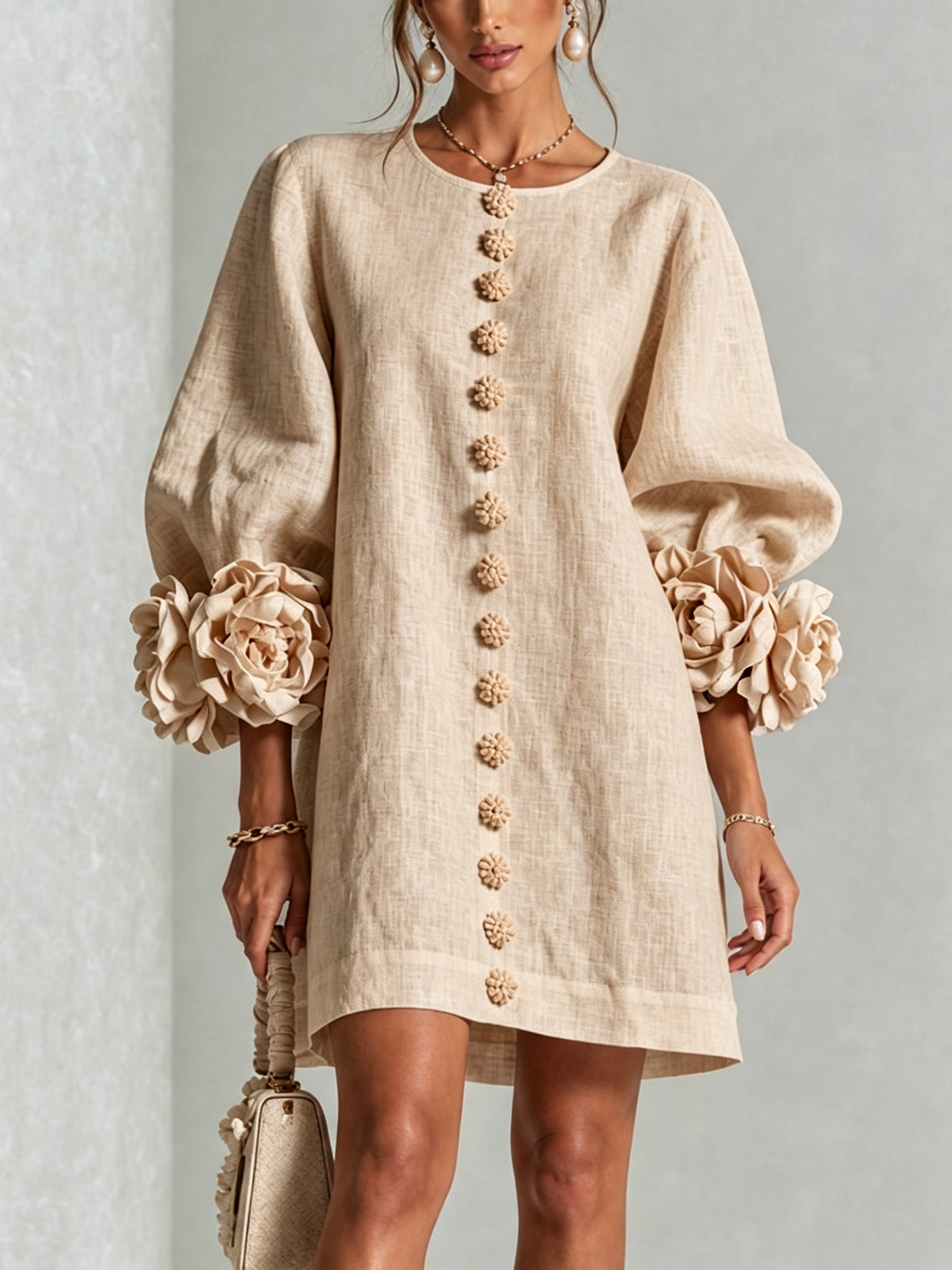 Minikleid in Weiss und Grün - Ansicht 6