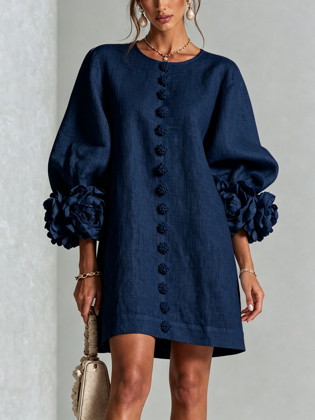 Minikleid in Weiss und Grün - Ansicht 3