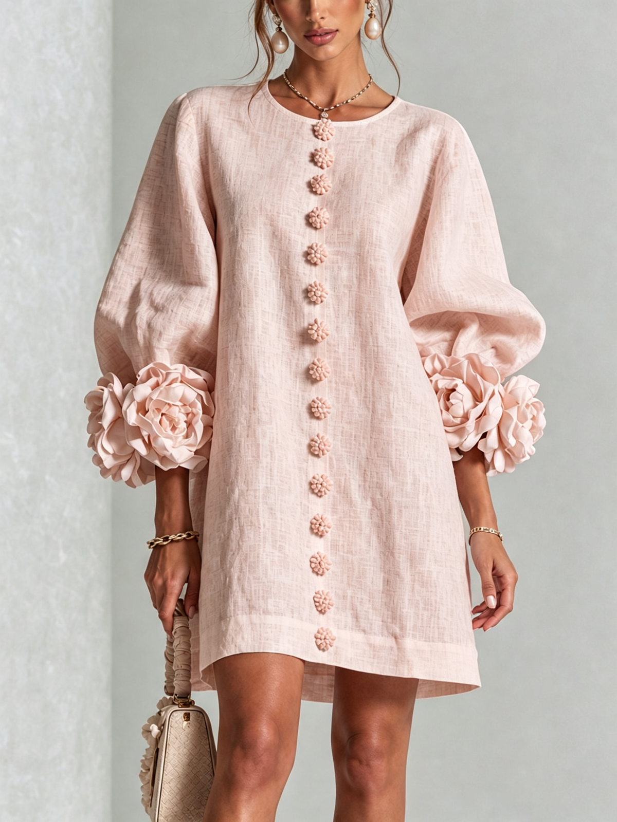 Minikleid in Weiss und Grün - Ansicht 5