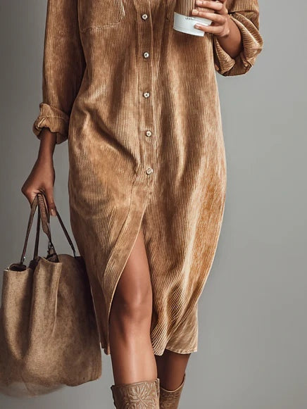 Kleid in Khaki und Braun - Ansicht 3