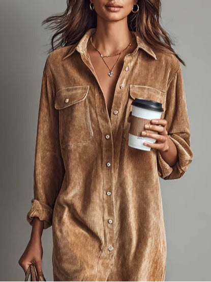 Kleid in Khaki und Braun - Ansicht 2