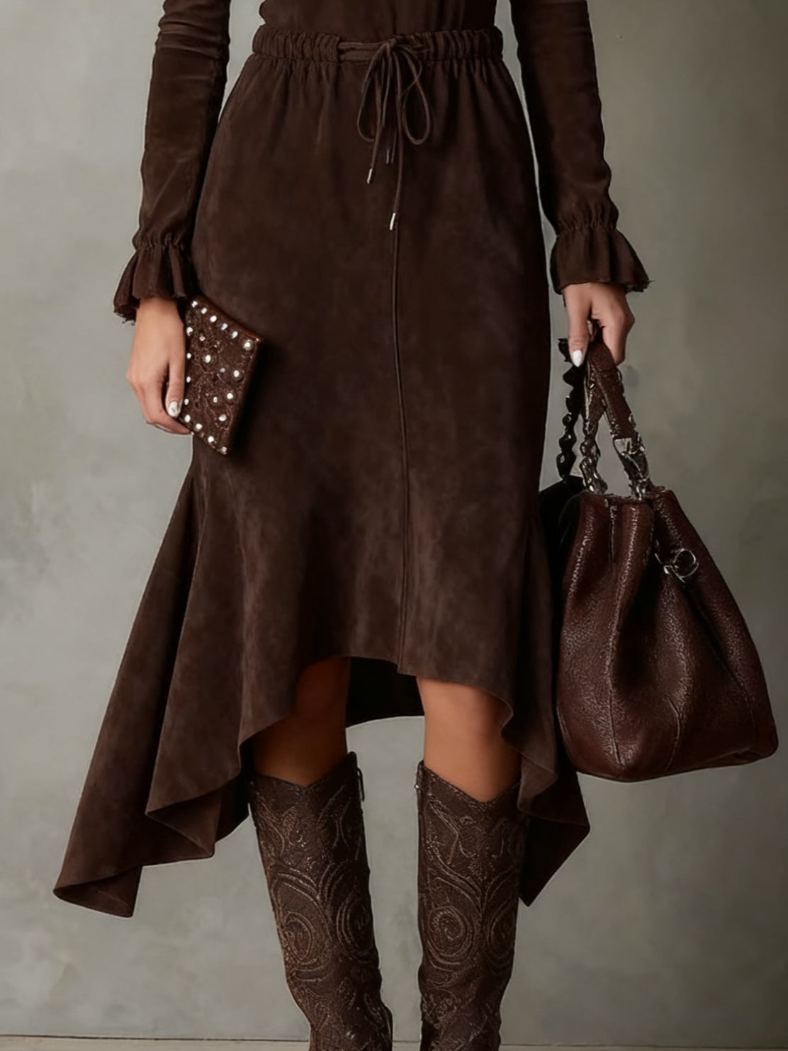Midikleid mit Bindegürtel - Ansicht 3