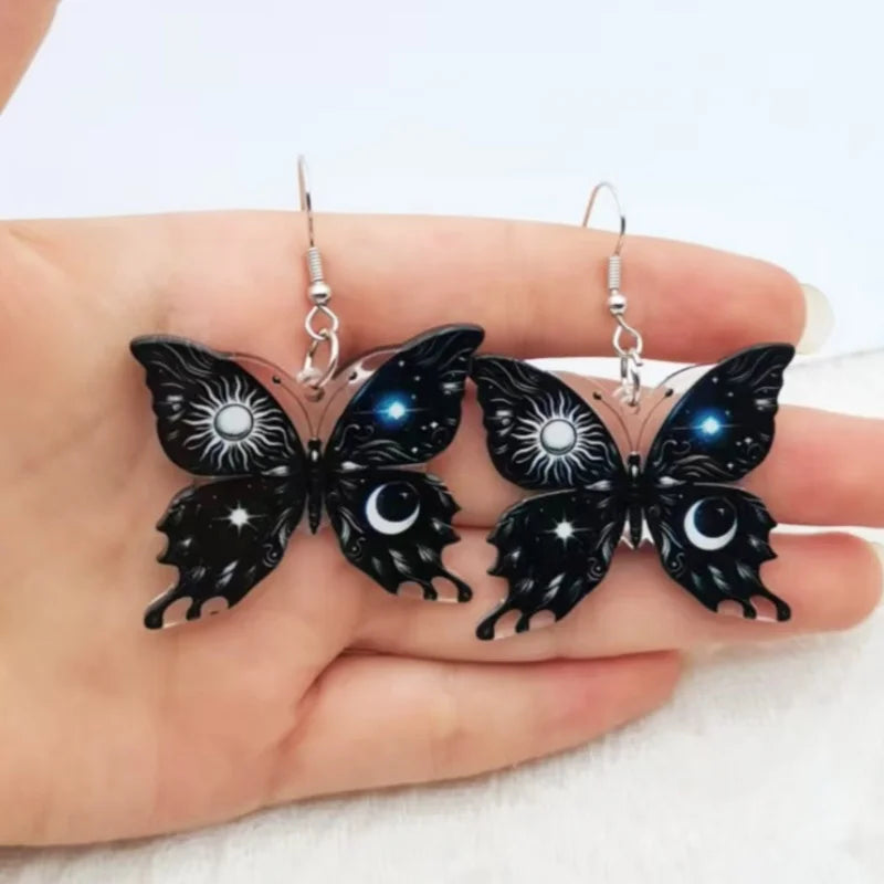 Sonne Mond Schmetterling Ohrringe