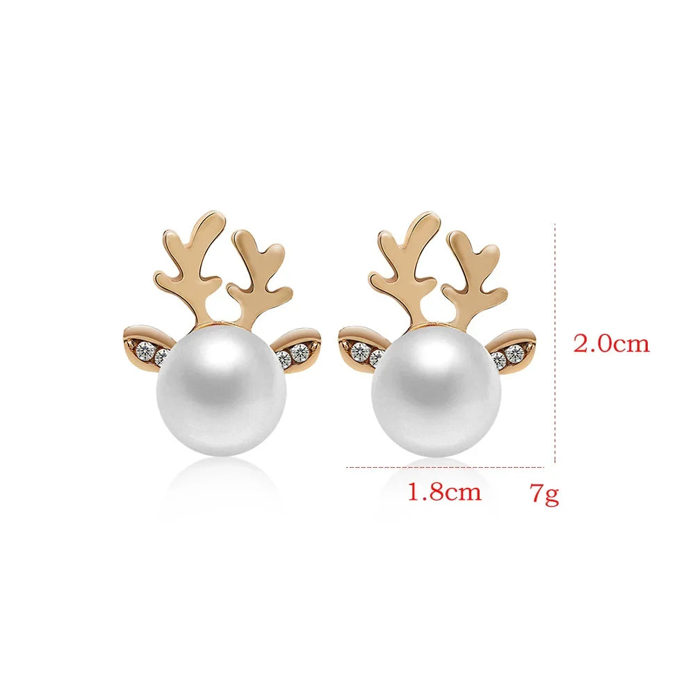 Weihnachts Rentier Perlen Ohrringe