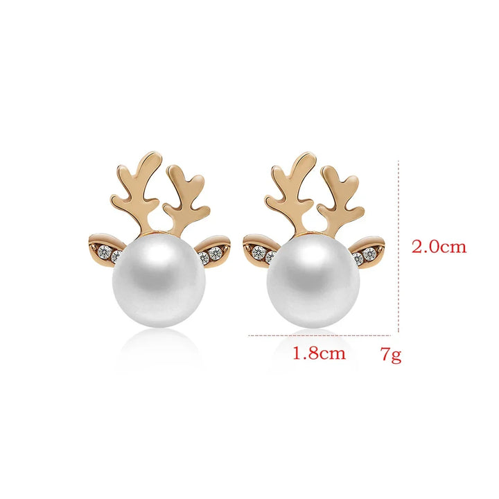 Weihnachts Rentier Perlen Ohrringe