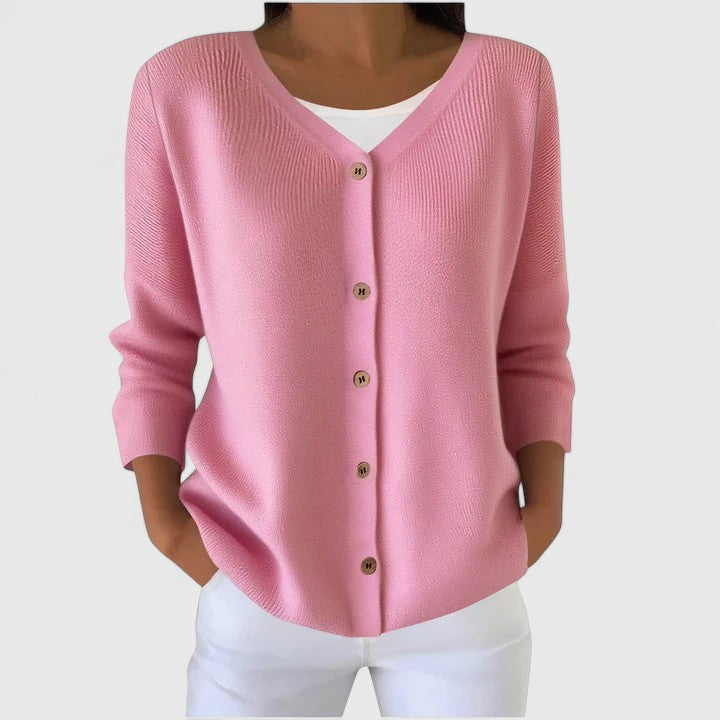 Strickjacke in Grün und Rosa - Ansicht 6