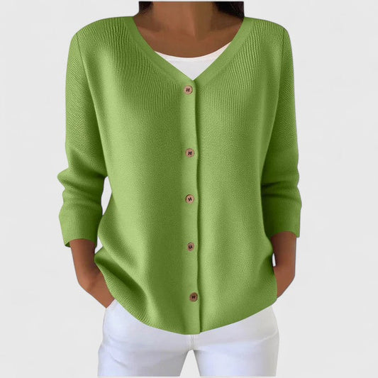 Strickjacke in Grün und Rosa - Ansicht 2
