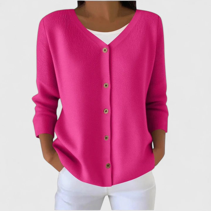 Strickjacke in Grün und Rosa - Ansicht 7