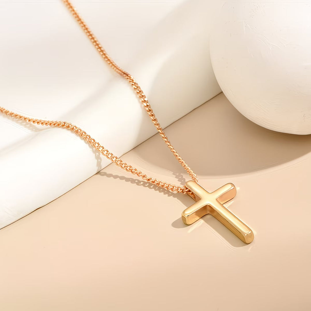 Collier croix doré