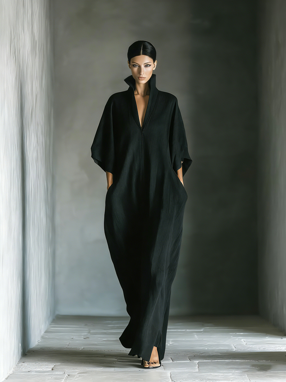 Maxikleid aus Baumwolle mit Taschen - Ansicht 2