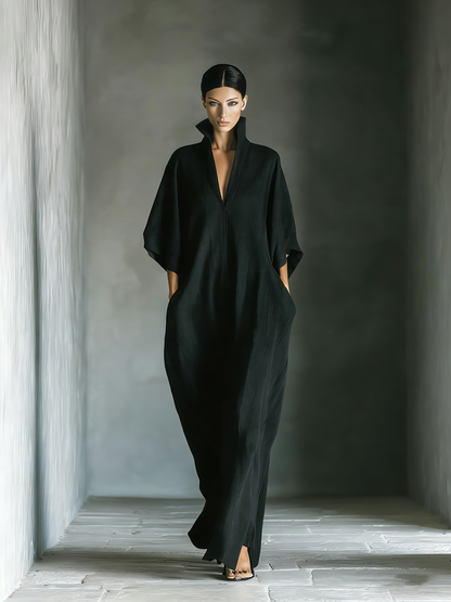 Maxikleid aus Baumwolle mit Taschen - Ansicht 2