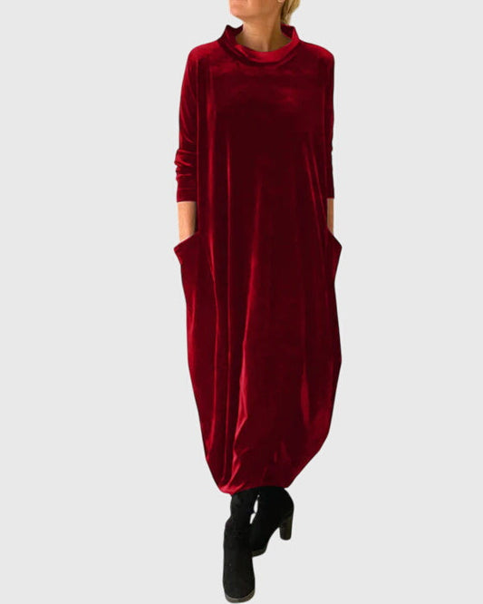 Kleid in Grün und Rot