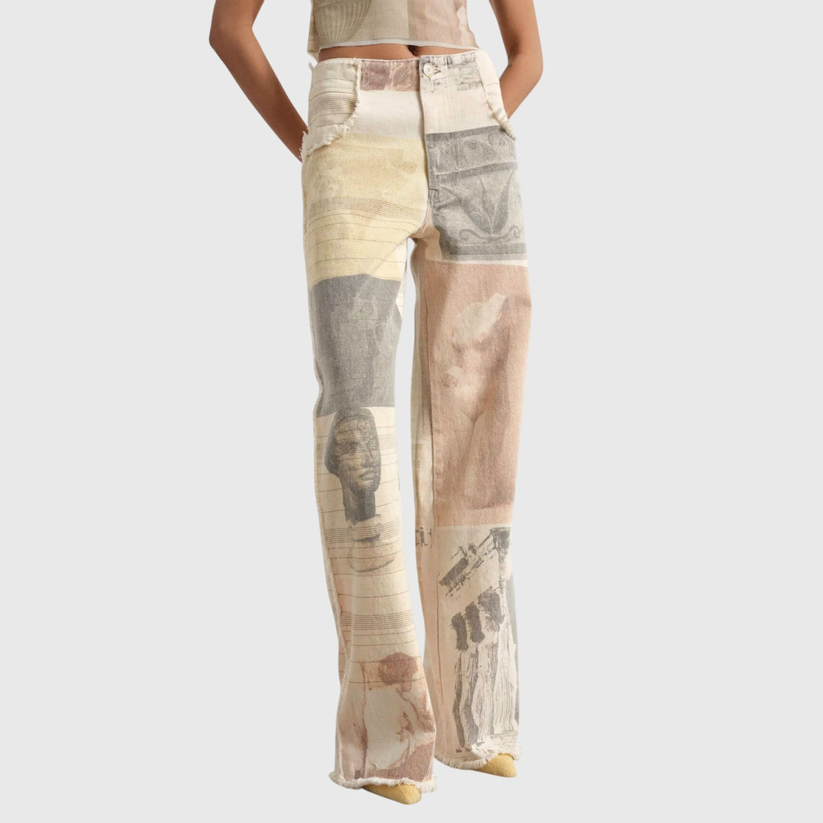 Jeans aus Denim in Beige