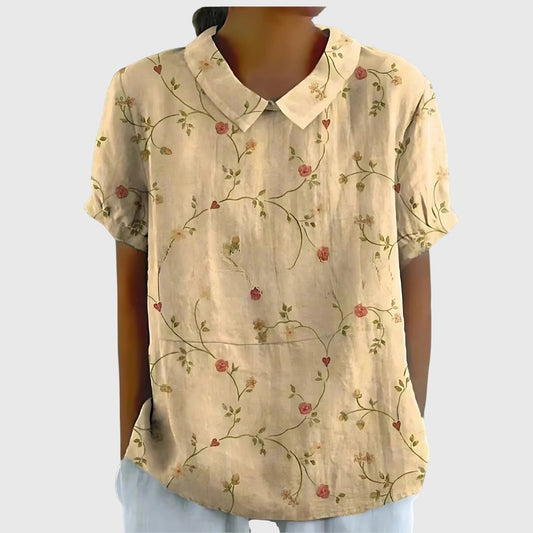Bluse mit Blumenmuster in Grün