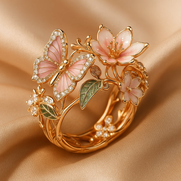Natur Helliger Schmetterling Zirkonia Ring
