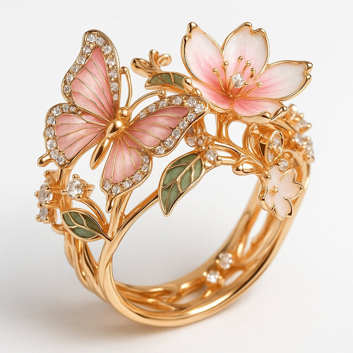 Natur Helliger Schmetterling Zirkonia Ring