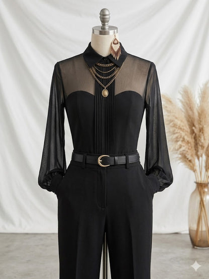 Hemdbluse aus Baumwolle mit Langarm in langer Form - Ansicht 4