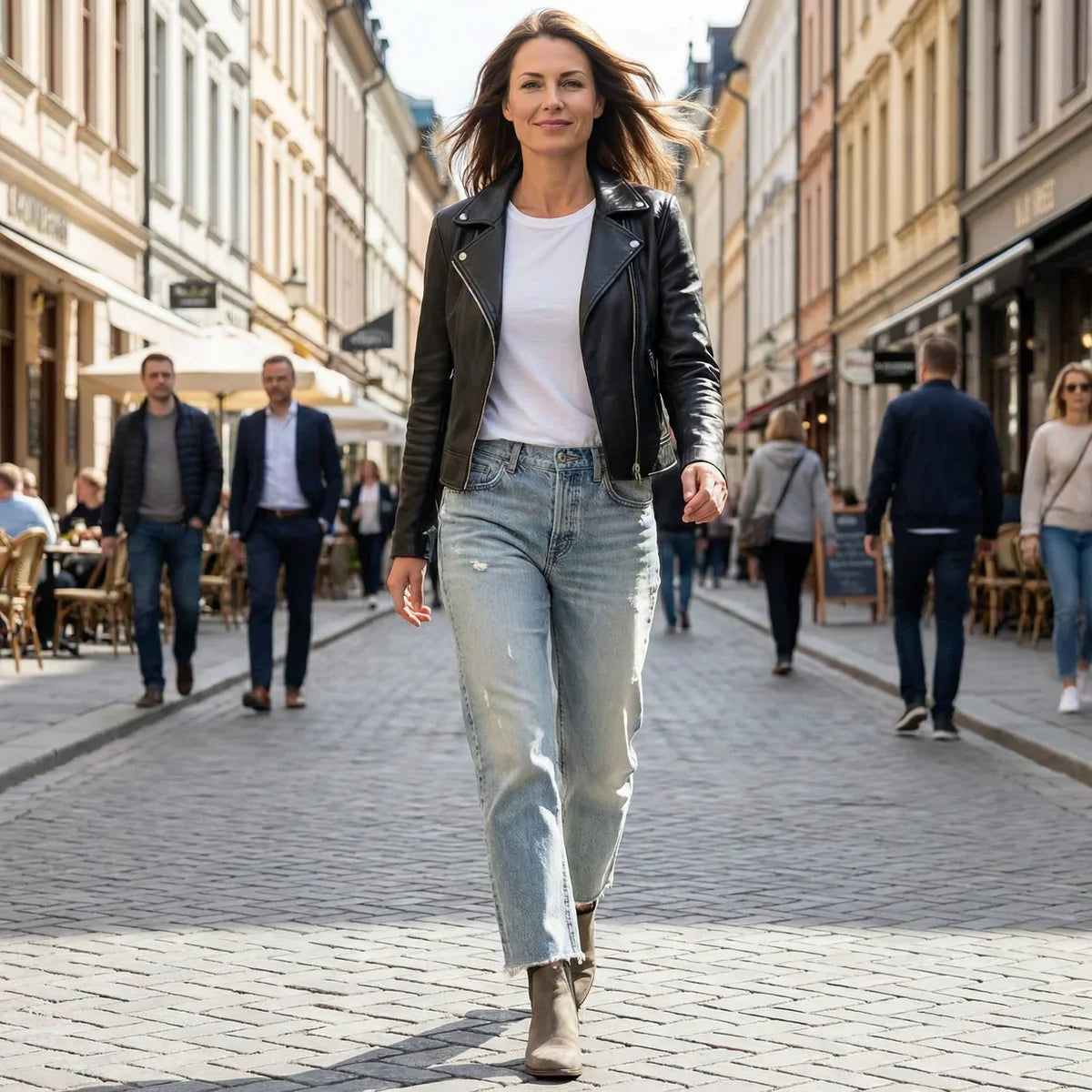 Jeans aus Denim in Blau und Dunkelblau und Grau - Ansicht 7