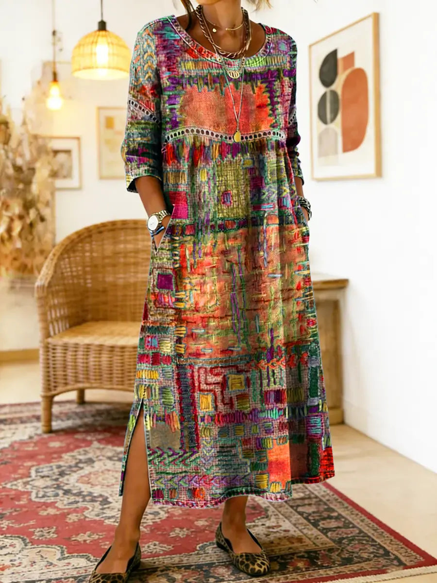 Kleid aus Denim mit Patchwork - Ansicht 8