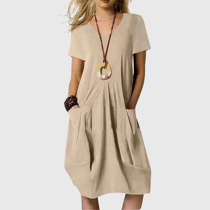 Kleid mit Taschen in Orange - Ansicht 4