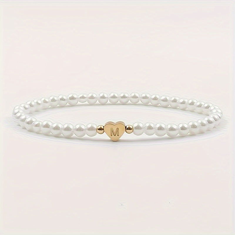 Schickes Armband mit Herzinitial (A–Z)