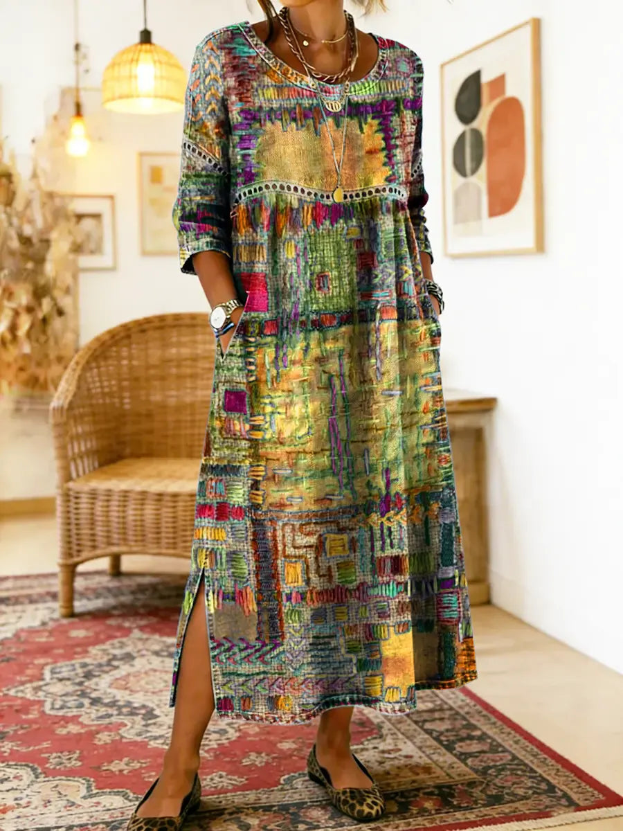 Kleid aus Denim mit Patchwork - Ansicht 7