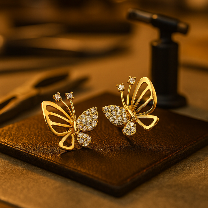 Elegante Zirkonia Schmetterling Ohrstecker