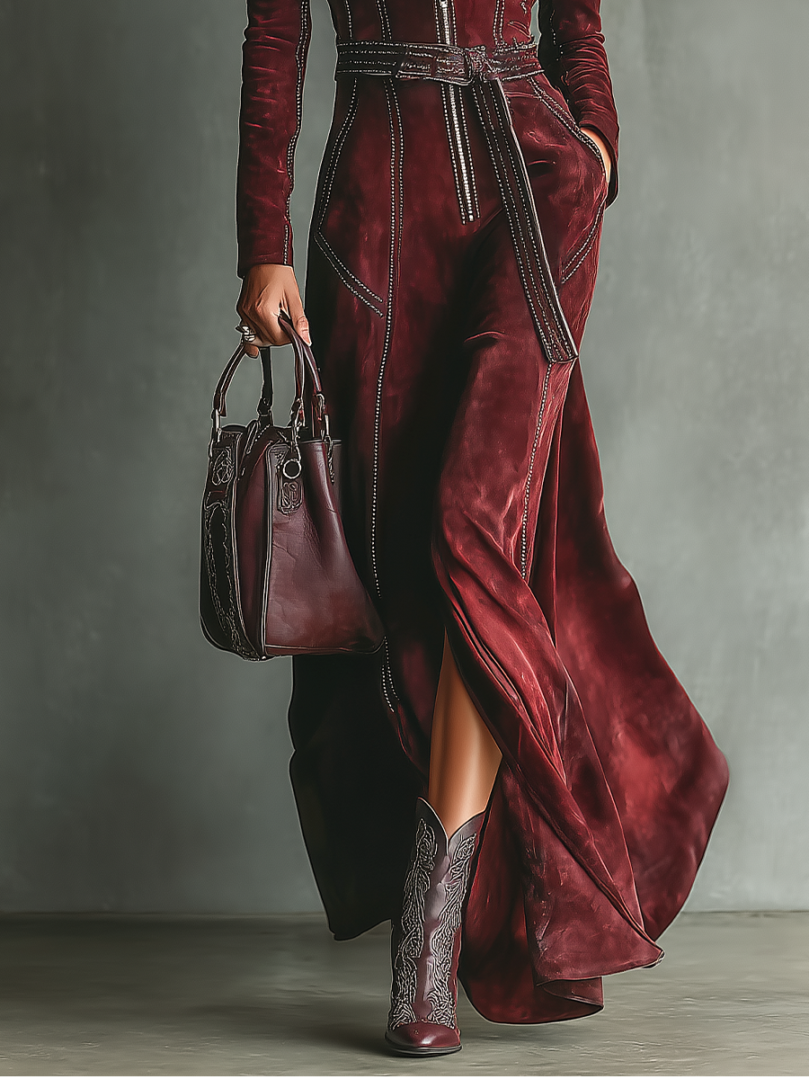 Maxikleid in Bordeaux - Ansicht 3
