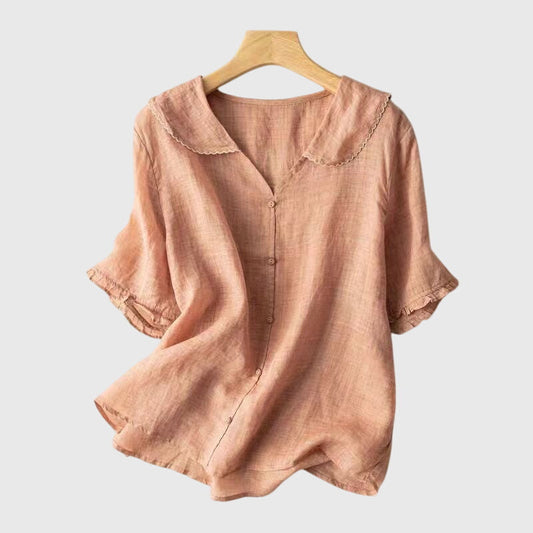 Bluse in Grün und Salmon - Ansicht 2