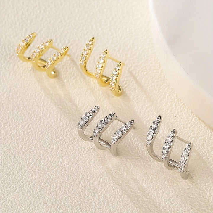 Elegante Strass Dreikrallen Ohrringe