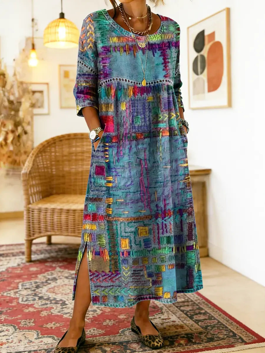 Kleid aus Denim mit Patchwork - Ansicht 10