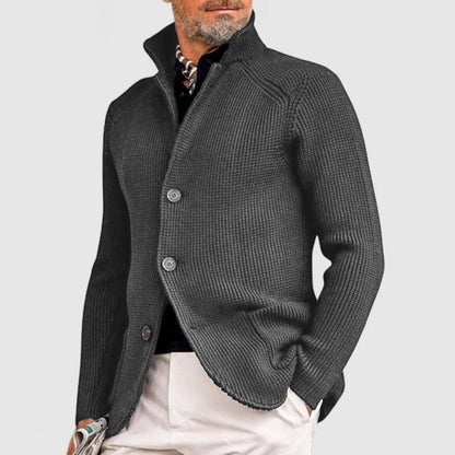 Strickjacke in Blau und Kaffeebraun - Ansicht 5