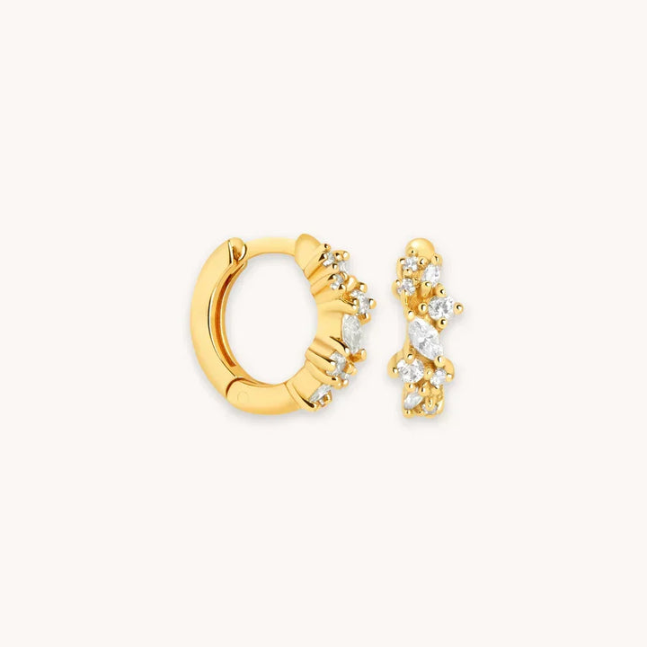 Huggies mit Kristallgruppe | Gold