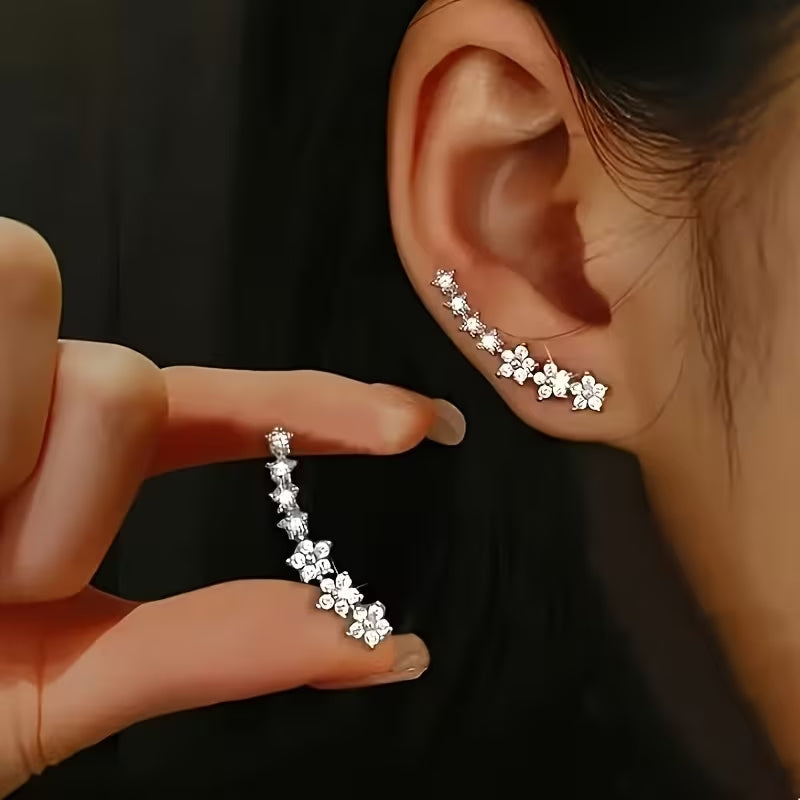 Boucles d'oreilles fleurs à sequins