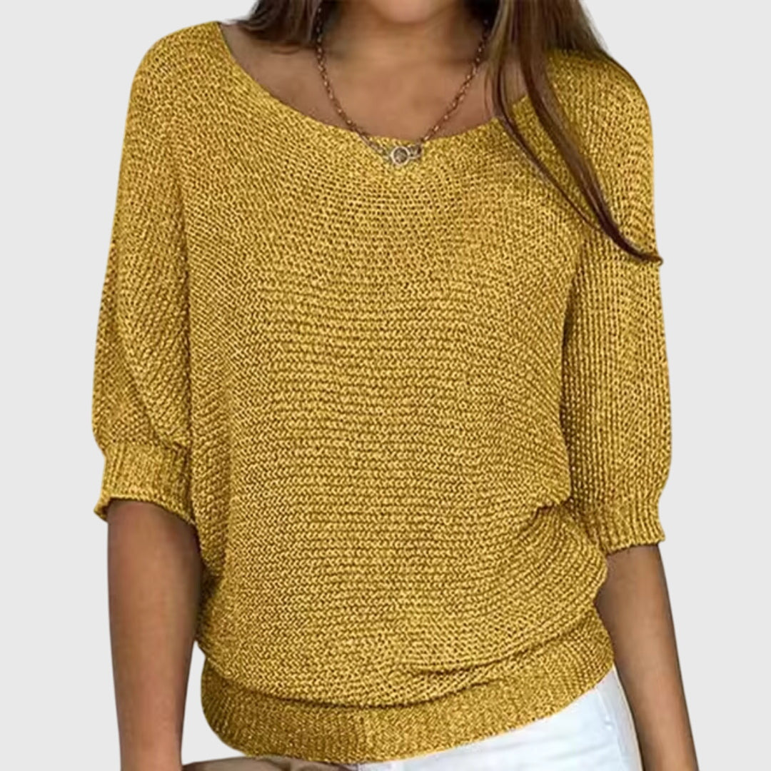 Strickpullover in Beige und Rot - Ansicht 5
