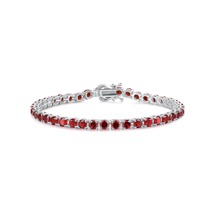 Ruby Tennis Armband | Weißgold
