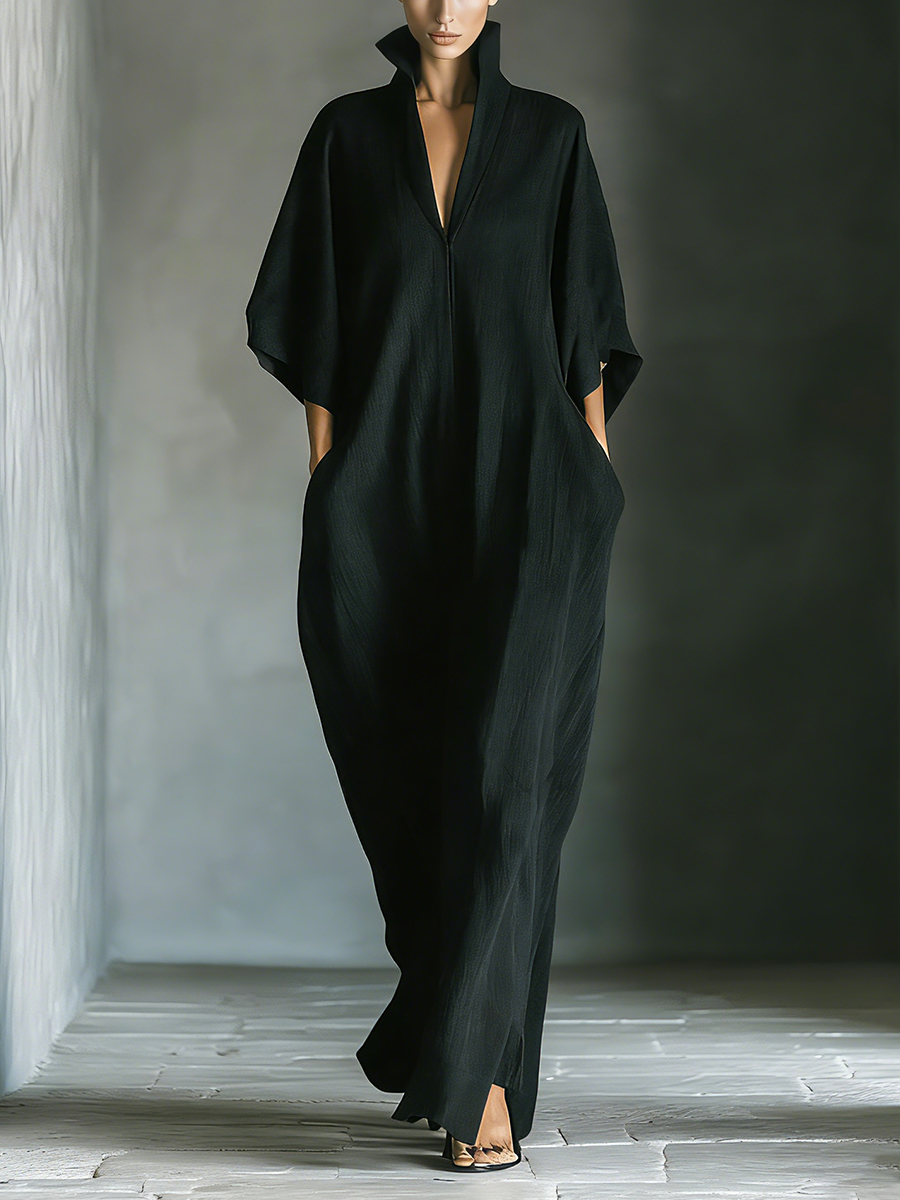 Maxikleid aus Baumwolle mit Taschen