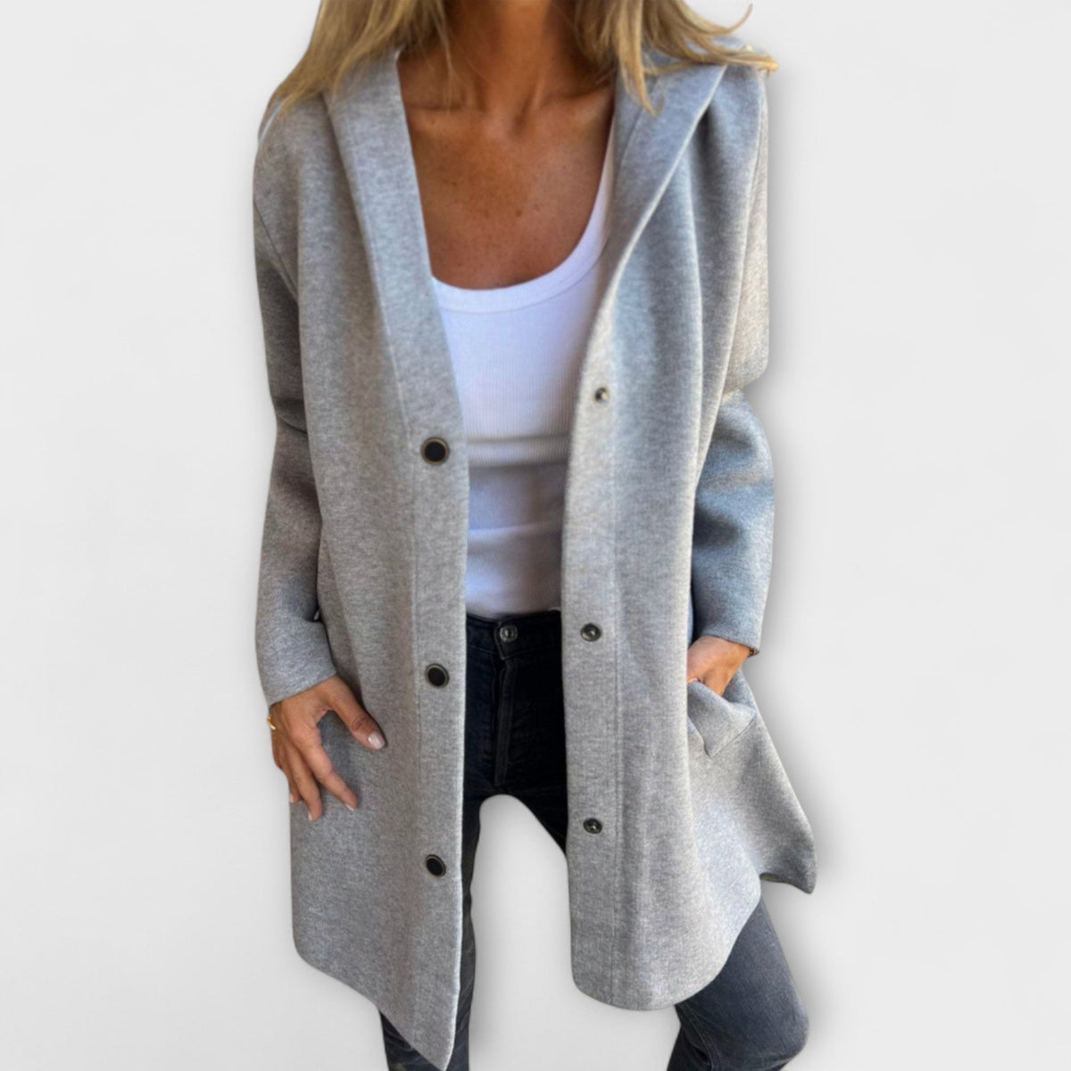 Jacke mit Kapuze in Grau