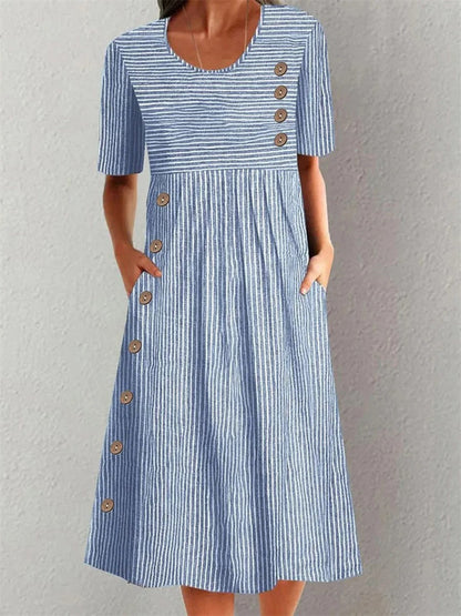 Midikleid mit Streifenmuster für Damen
