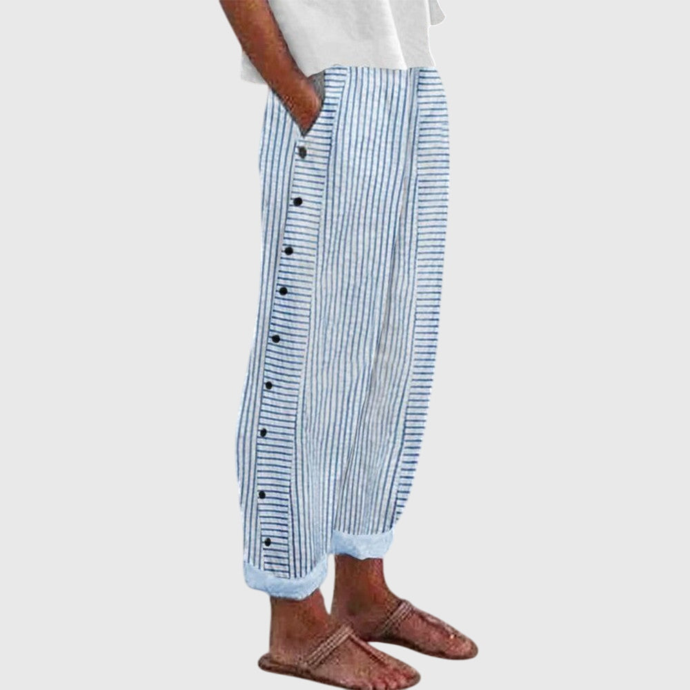 Stoffhose in Blau und Schwarz